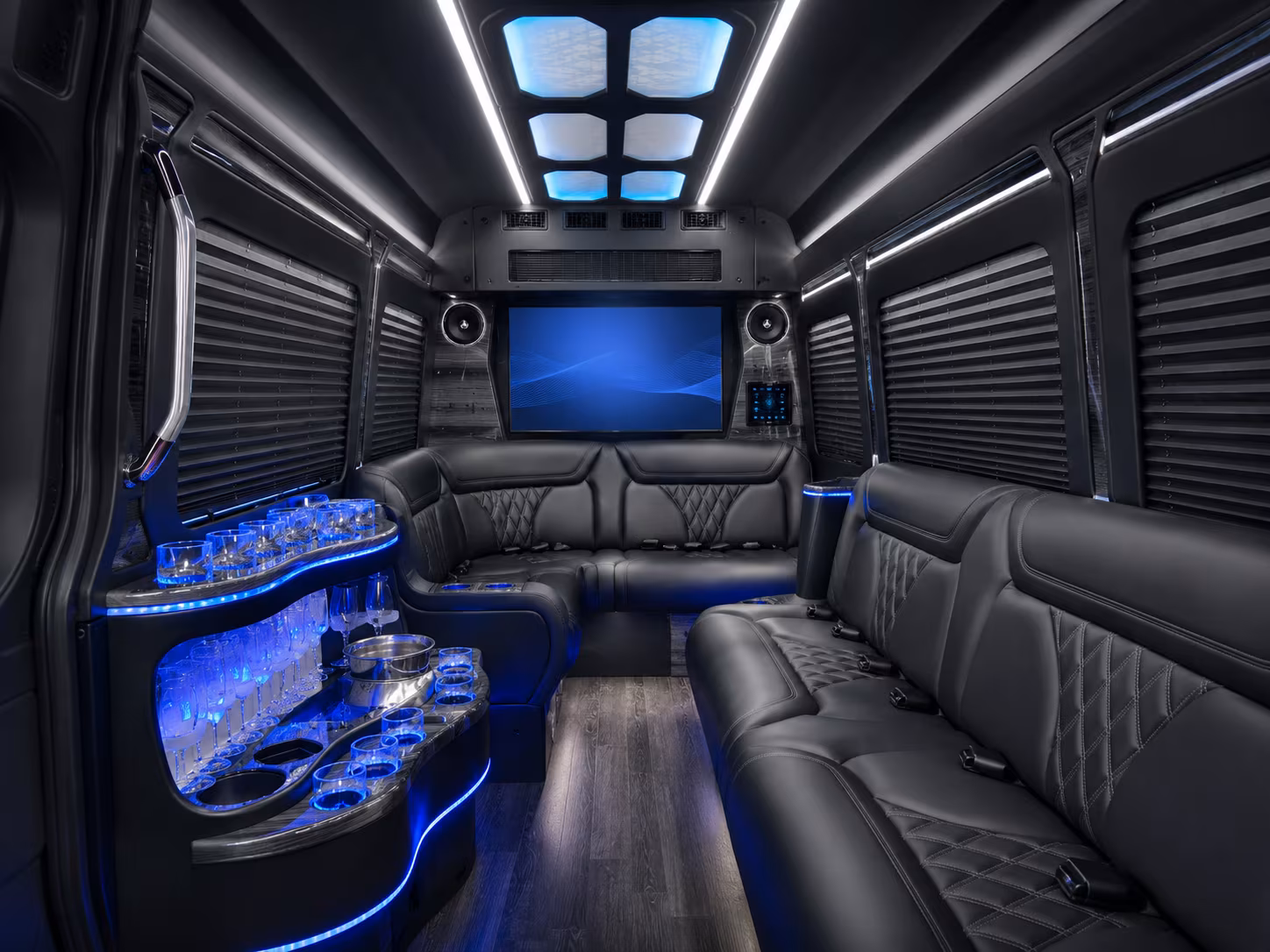 bayonne 40 passenger party bus inside