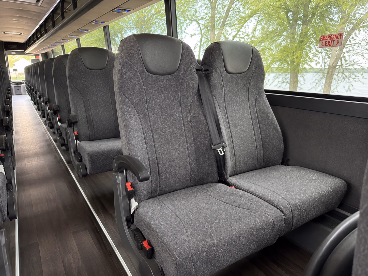 newark charter bus rental interior