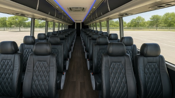 bayonne 55 passenger charter bus inside