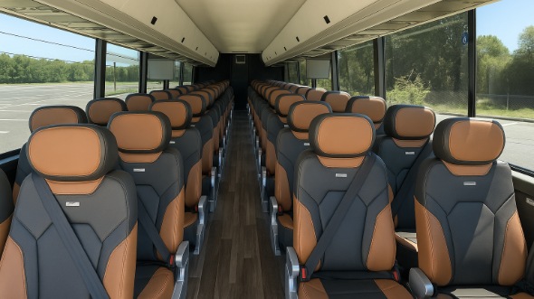 bayonne 56 passenger charter bus inside
